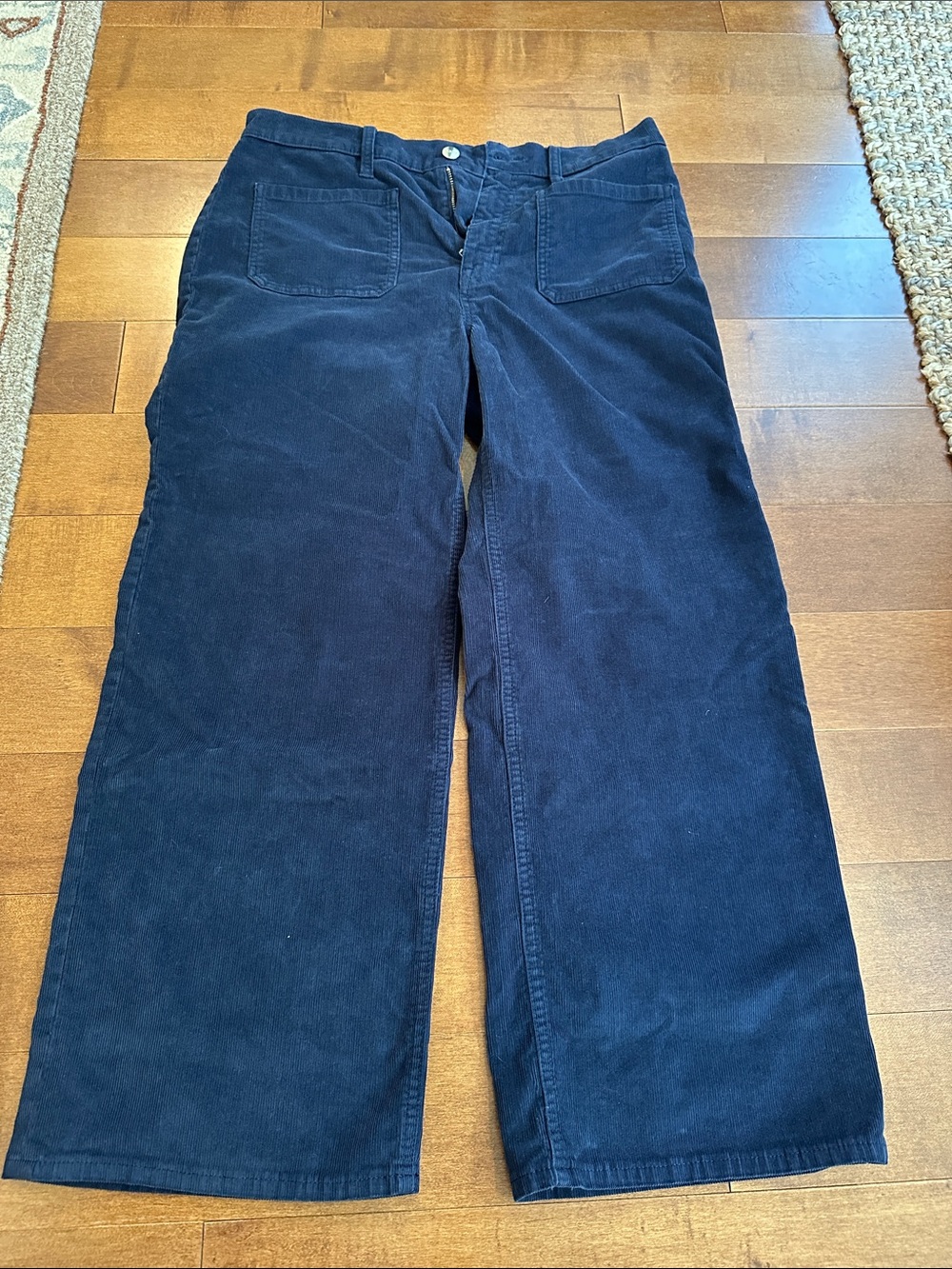 J. Crew Wide-Leg Navy Corduroy Pants